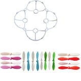 Teenitor Cheerson CX-10 Part White Blade Guard Cover Protector with 16PCS Propeller Blade Blue Green Red Purple