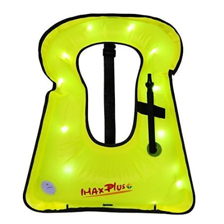 Upgraded LED Adult Life Jackets Snorkel or Freediving Snorkeling Vest Swimm Vests