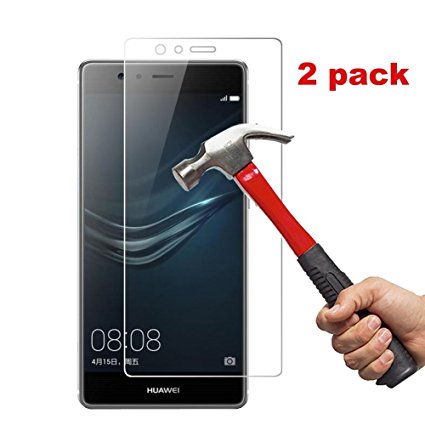 [2-Pack] Huawei P9 Screen Protector, Anderw Tempered Glass Screen Protector for Huawei P9 with 9H Hardness Anti-Scratch Anti-Fingerprint