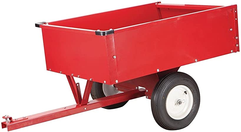 Haul Master 10 Cu. Ft Dump Tilt Trailer Cart for Lawn Garden with Removable Tailgate 600 lb Capacity
