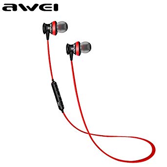 Awei A980bl Red Wireless Sport Bluetooth 4.0 Earphone Stereo Headset Headphone with Mic Microphone Sweatproof In-ear Headphone for Iphone Samsung Smart Phones
