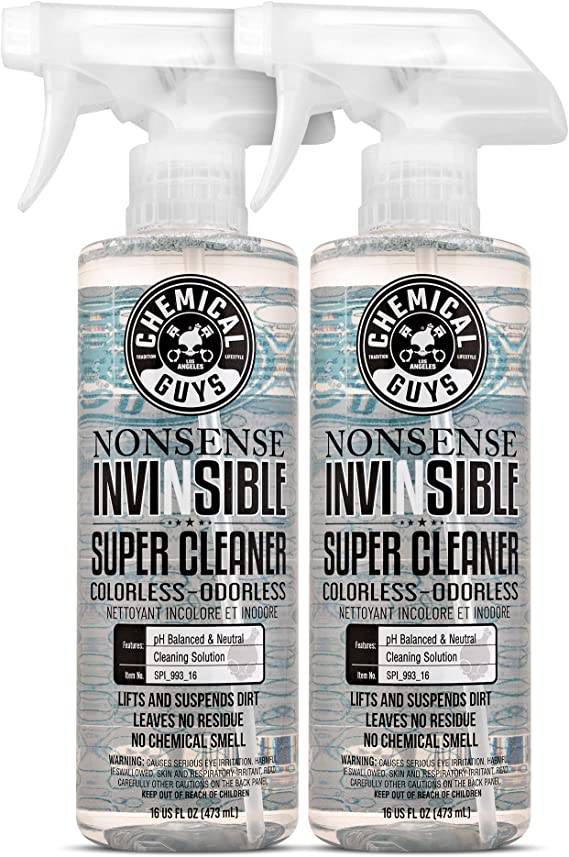 Chemical Guys SPI_993_1602 Nonsense All Surface Cleaner (Works on Vinyl, Rubber, Plastic, Carpet & More) Safe for Home, Car, Trucks, SUVs, Jeeps, Motorcycles, RVs More, 16oz, Unscented (2Pack), Clear