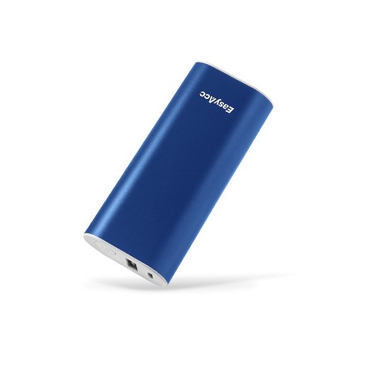 EasyAcc 2nd Gen. Metal 6400mAh Power Bank Bar External Battery Pack Portable Charger for iPhone Plus 6 5S Samsung S6 Edge Smartphones - Mazarine Blue