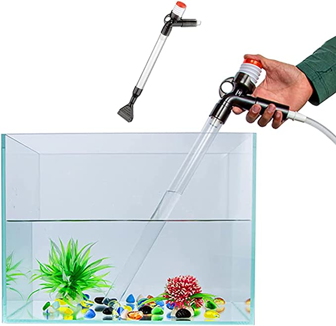 Meiyiu Aquarium Gravel Cleaner,Quick Water Changer with Air-Pressing Button,Fish Tank Sand Cleaner Kits Algae Scrapers Set