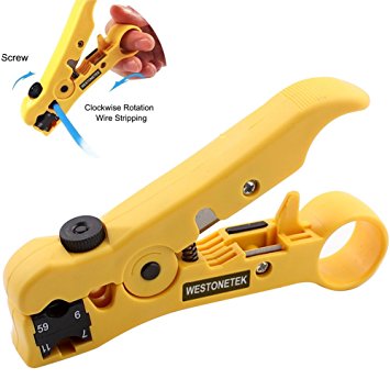 Universal Cable Stripper Cutter for Flat or Round UTP Cat5 Cat6 Wire Coax Coaxial Stripping Tool