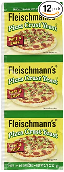 Fleischmann's Pizza Crust Yeast, Specially Formulated For Pizza Crust, 0.75 oz (Pack of 4)