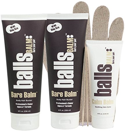 The Bare Pair 'Double Team' King Kombo - Body Hair Management System (w/ Exfoliating Glove)