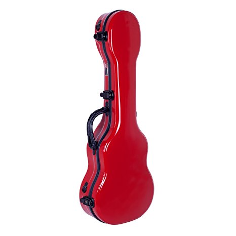 Crossrock CRF1000TUR Hardshell Fiberglass Tenor Ukulele Case, Thick Padded, 4 Latches, Glossy Finsh in Red
