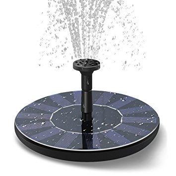Acsuss Solar Fountain, Free Standing 1.5W Solar Panel Water Floating Pump Kit with 4 Nozzles Spray, Solar Powered Fountain Pump for Bird Bath Garden and Patio