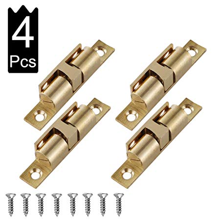 JQK Cabinet Door Catch, Closet Ball Tension Latch, Solid Brass 4 Pack 70mm, HBC200-P4