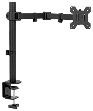 VIVO Full Motion Single VESA Monitor Desk Mount Stand with Double Center Arm Joint | for 13" to 32" Screen (STAND-V101D)