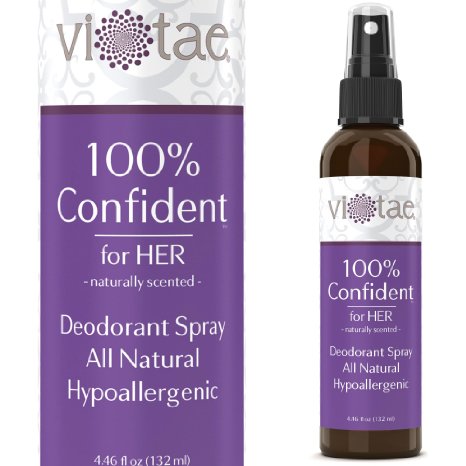 100 Natural Aluminum Free Deodorant Spray for WOMEN - 100 Confident - Use Underarm On Hands and On Feet - by Vi-Tae 446oz