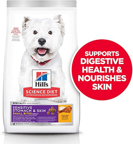 Hill's Science Diet Dry Dog Food, Adult, Sensitive Stomach and Skin, Small Bites, Chicken Recipe