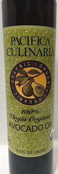 Pacifica Culinaria COLD PRESSED Extra Virgin Avocado Oil Made in USA 8.5 fl oz (250ml)Bottle (100% Virgin Organic Avocado Oil)