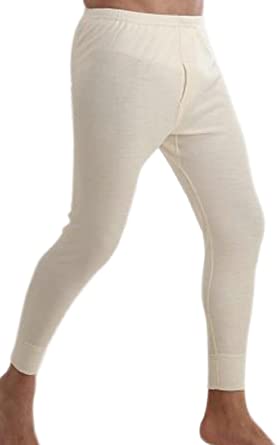 Men's Thermal Cream 100% Cotton Long Johns (240 GSM) Soft Underwear