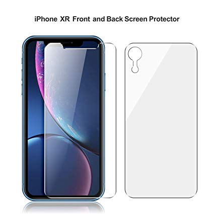 QRemix Front Back Screen Protector Compatible iPhone XR [2-Pack], Tempered Glass [3D Touch] Front Rear Anti-Fingerprint/Scratch Compatible iPhoneXR (6.1 inch)