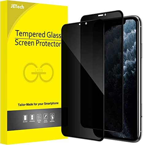 JETech Sichtschutz Full Screen für iPhone 11 Pro/X/XS 5,8 Zoll, Anti-Spy Panzer Schutz Glas Folie Schutzfolie, Kante zu Kante Displayschutz Hat Keinen Einfluss auf die Hülle, 2 Stück