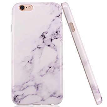 iPhone 6 6S Case,LUOLNH White Marble Design Slim Shockproof Flexible Smooth TPU Soft Case Rubber Silicone Skin Cover for Apple iPhone 6 6S