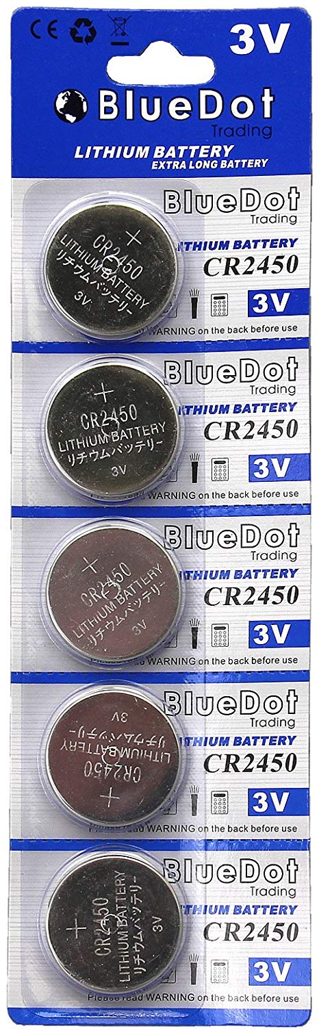 BlueDot Trading CR2450 Lithium Cell Battery, 5 Count