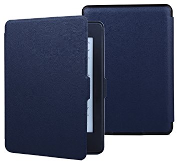 Aimerday SmartShell Case for Kindle Paperwhite, PU Leather Magnetic Cover with Auto Wake / Sleep for All-new Amazon Kindle Paperwhite Generation (Fits All 2012, 2013, 2015 and 2016 Versions) Dark Blue