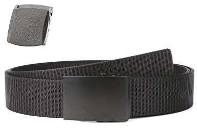 JASGOOD Nylon Belt Automatic Slide Belt for Men Outdoor Tactical Hiking Web Belt 1.5'' Wide Up to 44'' with Metal Buckle