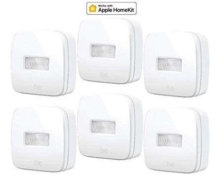 Eve Motion Smart Wireless Motion Sensor with IPX 3 Water Resistance, get Notifications, Automatically Trigger Accessories and Scenes, no Bridge Necessary, Bluetooth (Apple HomeKit) (6-Pack)