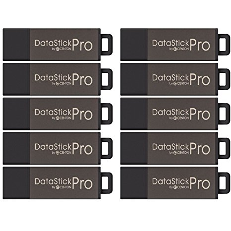 Centon DSP16GB10PK 16GB MultiPack DataStick Pro USB 2.0 Flash Drives (Grey), 10-pack