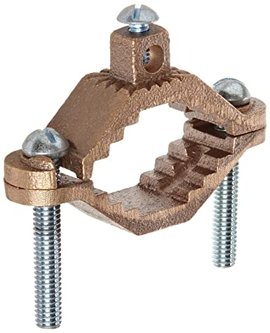 Morris Products 91662 Ground Pipe Clamp, with Adaptor Serrations, 2-10 Wire Range, 1-1/4" - 2" Water Pipe Range (Pack of 100)
