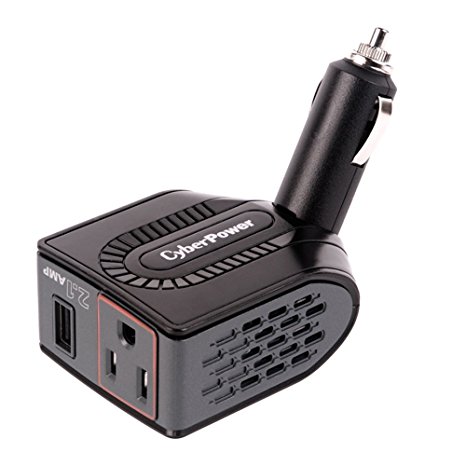 CyberPower CPS150BURC1 150W Mobile Power Inverter with 2.1A USB Charger and Swivel Head