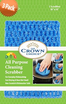 NO ODOR Dish Cloth for All Purpose Dish Washing (3 Pk) | No Mildew Smell from Sponges, Scrubbers, Wash Cloths, Rags, Brush | Outlast ANY Kitchen Scrubbing Sponge or Cotton Dishcloth