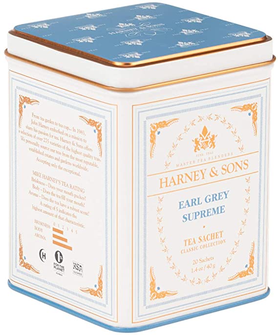 Harney & Sons Black Tea, Earl Grey Supreme, 20 Sachets