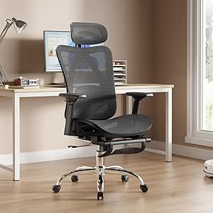 Ergonomic Office Chair, Mesh Office Chair with Adjustable Lumbar Support, SGS Class 4 Gas Cylinder Certification