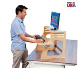 Height Adjustable Standing Desk  Converts Any Desk to a Standing Desk in 60 Seconds  Helps Relieve Back Pain  Made in the USA of Premium Birch Plywood  Money-Back Guarantee
