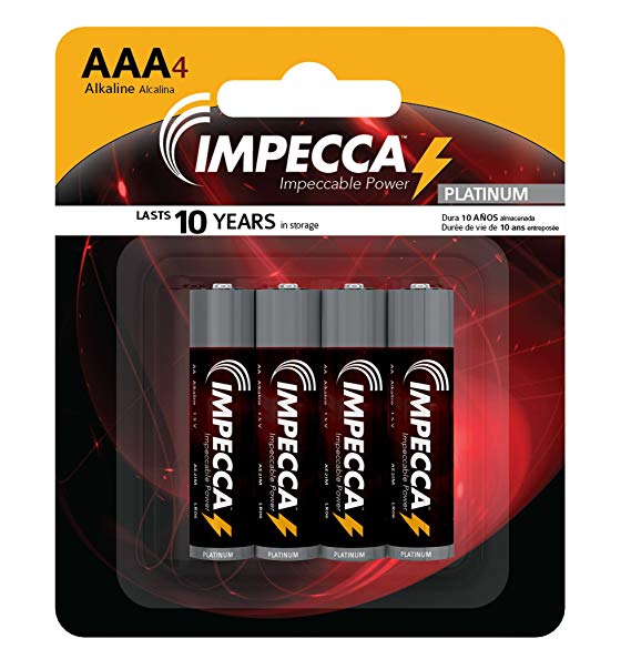 IMPECCA AAA Batteries (4 Pack) High Performance Triple A Alkaline Battery 1.5 Volt LR3 Non Rechargeable for Everyday Clocks Remotes Games Controllers Toys & Electronics