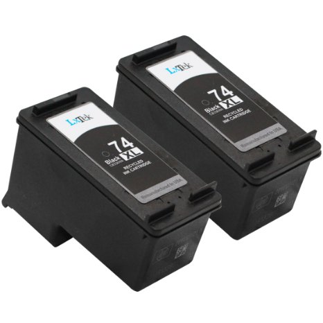 LxTek Remanufactured Ink Cartridge Replacement For HP 74XL (2 Black) CB336WN High Yield
