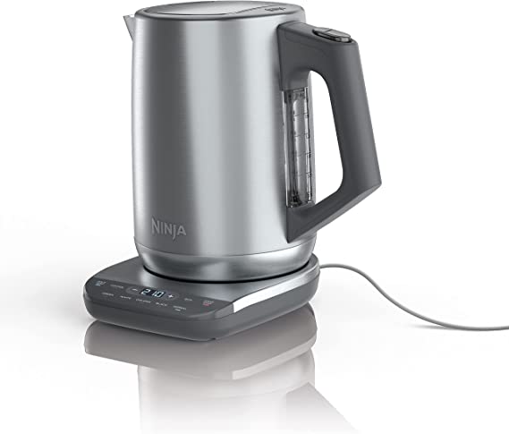 Ninja KT200 Precision Temperature Electric Kettle, 1500 watts, BPA Free, Stainless, 7-Cup Capacity, Hold Temp Setting, Silver