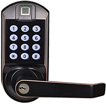 SCYAN X7 Fingerprint keypad Door Lock, 2nd Generation Non-Handed, Aged Bronze, Non-Weatherproof
