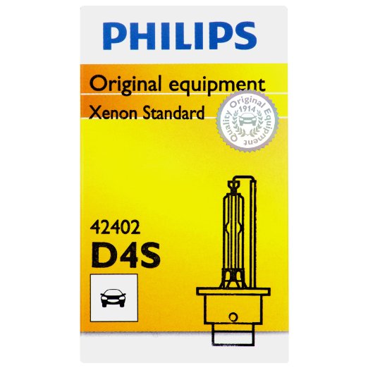 Philips D4S Standard Xenon HID Headlight Bulb, 1 Pack