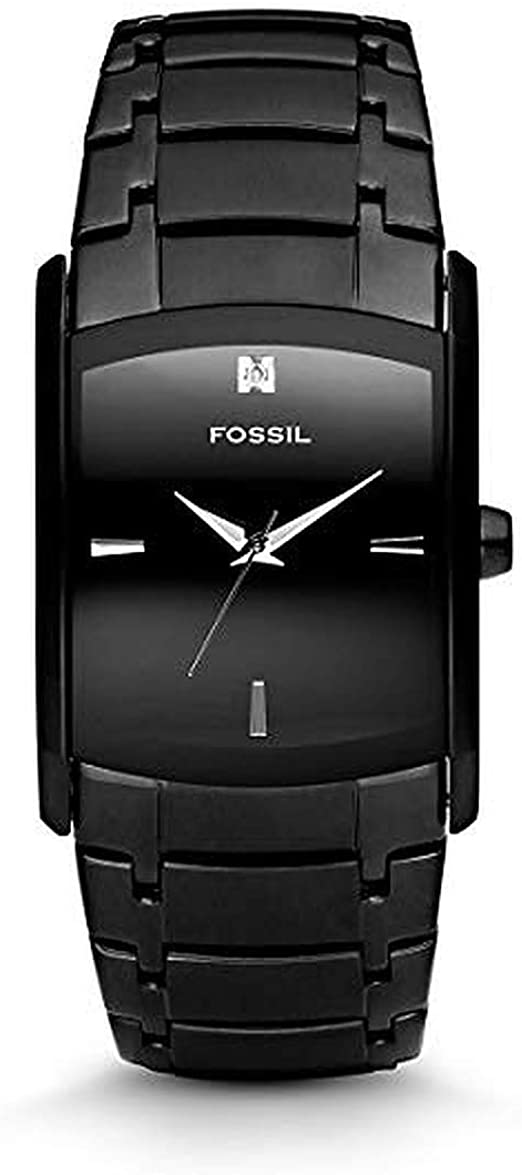 Fossil Men's Diamond Analog Dial Watch Black