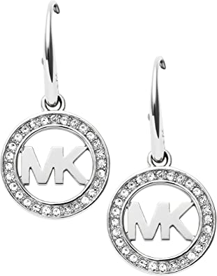 Michael Kors Women's Stainless Steel Drop Earrings With Crystal Accents