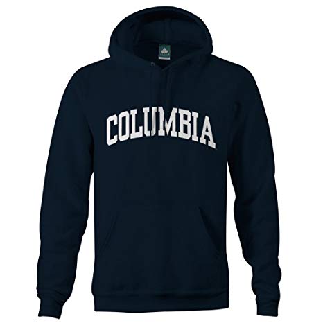 Ivysport Columbia University Cotton Hooded Sweatshirt with Front Pocket with Official Classic Logo, Hooded Sweatshirt