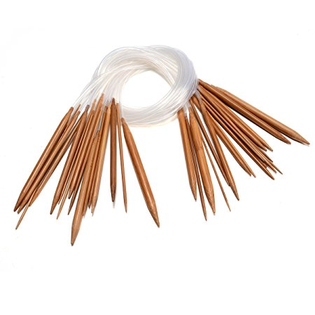 18 Set Bamboo Circular Knitting Needles Pins 32" 80cm length 2.0mm-10mm size