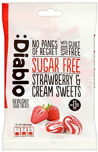 Diablo Sugar Free Strawberry and Cream Sweets 75 g