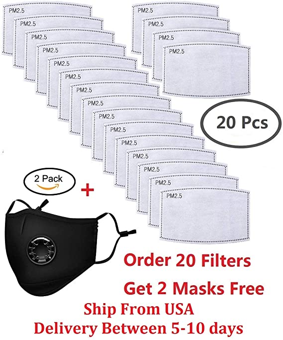 20Pcs PM2.5 Activated Carbon Filter Breathing for Mask