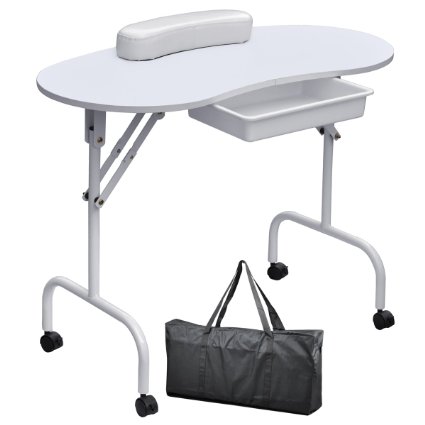 Yaheetech Portable and Foldable Manicure Table Nail Technician Desk Workstation with Bag