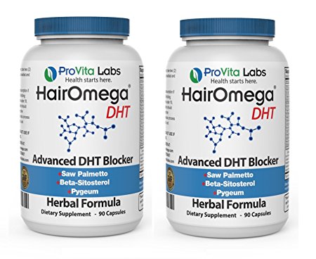 Hairomega DHT Blocker/DHT Metabolism Support for Healthy Hair Growth, 1.5 Month Supply (Package May Vary) (Set of 2)