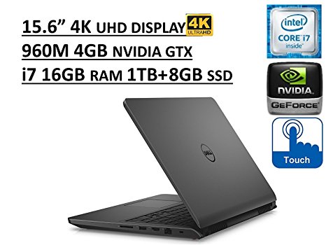 Dell Inspiron i7559 15.6" UHD (3840x2160) 4K TouchScreen Gaming Laptop: Intel Quad-Core i7-6700HQ | 16GB RAM | NVIDIA GTX 960M 4GB | 1TB HDD | Windows 10 Microsoft Signature Edition