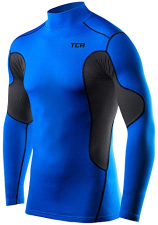 TCA Men's & Boy's SuperThermal Compression Shirt Base Layer Thermal Long Sleeve - Mock Neck