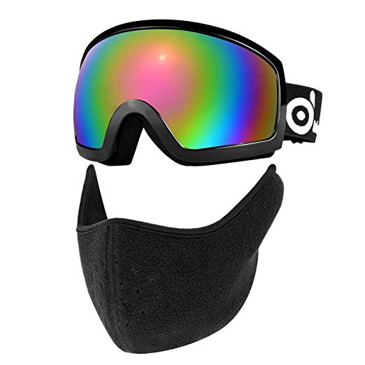 Odoland Snow Ski Goggles S2 Double Lens Anti-Fog Windproof UV400 Eyewear for Adult and Youth-Skiing, Snowboarding, Motorcycle Cycling and Snowmobile Winter Outdoor Sports Protective Glasses