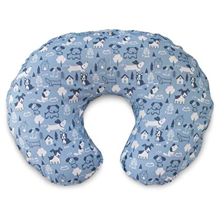 Boppy Original Nursing Pillow Slipcover, Cotton Blend Fabric, Blue Dog Park